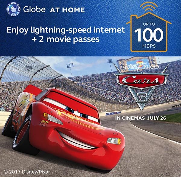 Disney Pixar's Cars 3 Movie Tickets Up For Grabs For New Globe At Home Customers